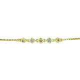 Brățară din Argint 925 Placat cu Aur ( 2.75 grame ) cu Diamant de culoarea Șampaniei și Diamant Alb 0.08 Carate