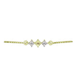 Brățară din Argint 925 Placat cu Aur ( 2.63 grame ) cu Diamant de culoarea Șampaniei și Diamant Alb 0.02 Carate