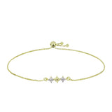 Brățară din Argint 925 Placat cu Aur ( 2.63 grame ) cu Diamant de culoarea Șampaniei și Diamant Alb 0.02 Carate