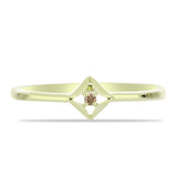 Inel din Argint 925 Placat cu Aur ( 1.45 grame ) cu Diamant de culoarea Șampaniei 0.02 Carate