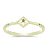 Inel din Argint 925 Placat cu Aur ( 1.45 grame ) cu Diamant de culoarea Șampaniei 0.02 Carate