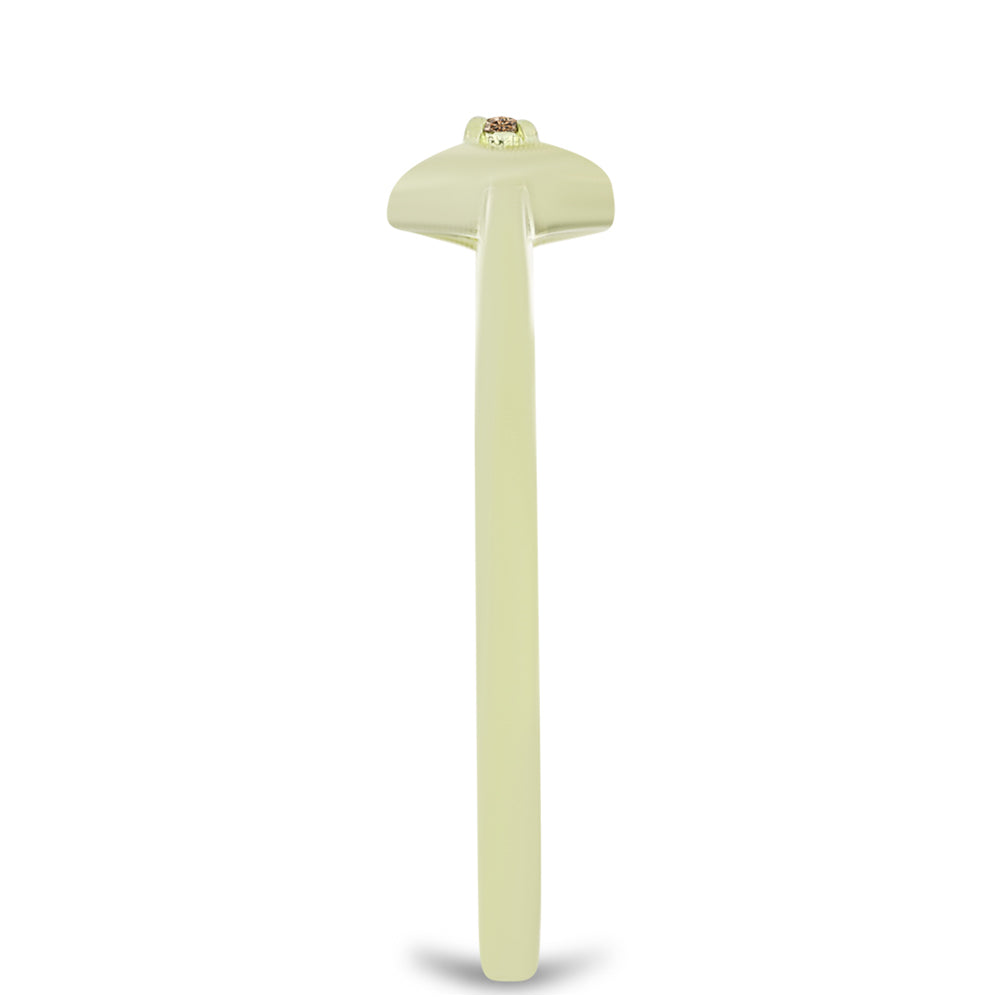 Inel din Argint 925 Placat cu Aur ( 1.45 grame ) cu Diamant de culoarea Șampaniei 0.02 Carate