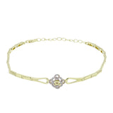 Brățară din Argint 925 Placat cu Aur ( 7.15 grame ) cu Diamant de culoarea Șampaniei și Diamant Alb 0.06 Carate