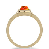 Inel din Argint 925 Placat cu Aur ( 2.26 grame ) cu Opal de Foc American 0.35 Carate