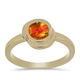 Inel din Argint 925 Placat cu Aur ( 2.26 grame ) cu Opal de Foc American 0.35 Carate