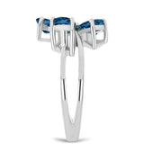 Inel din Argint 925 ( 3.76 grame ) cu Topaz Albastru ”Londra” și Topaz Alb 2.39 Carate