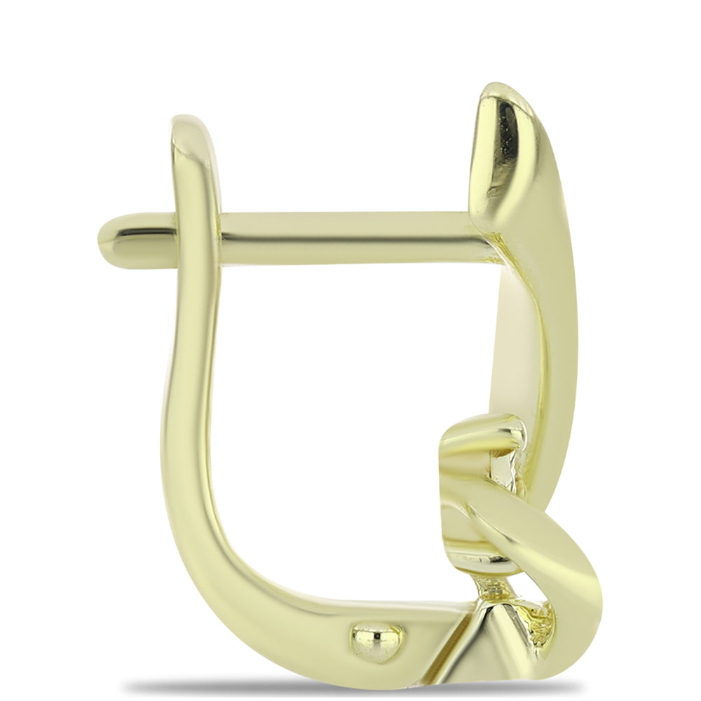 Cercei din Argint 925 Placat cu Aur ( 2.9 grame ) cu Diamant de culoarea Șampaniei 0.01 Carate