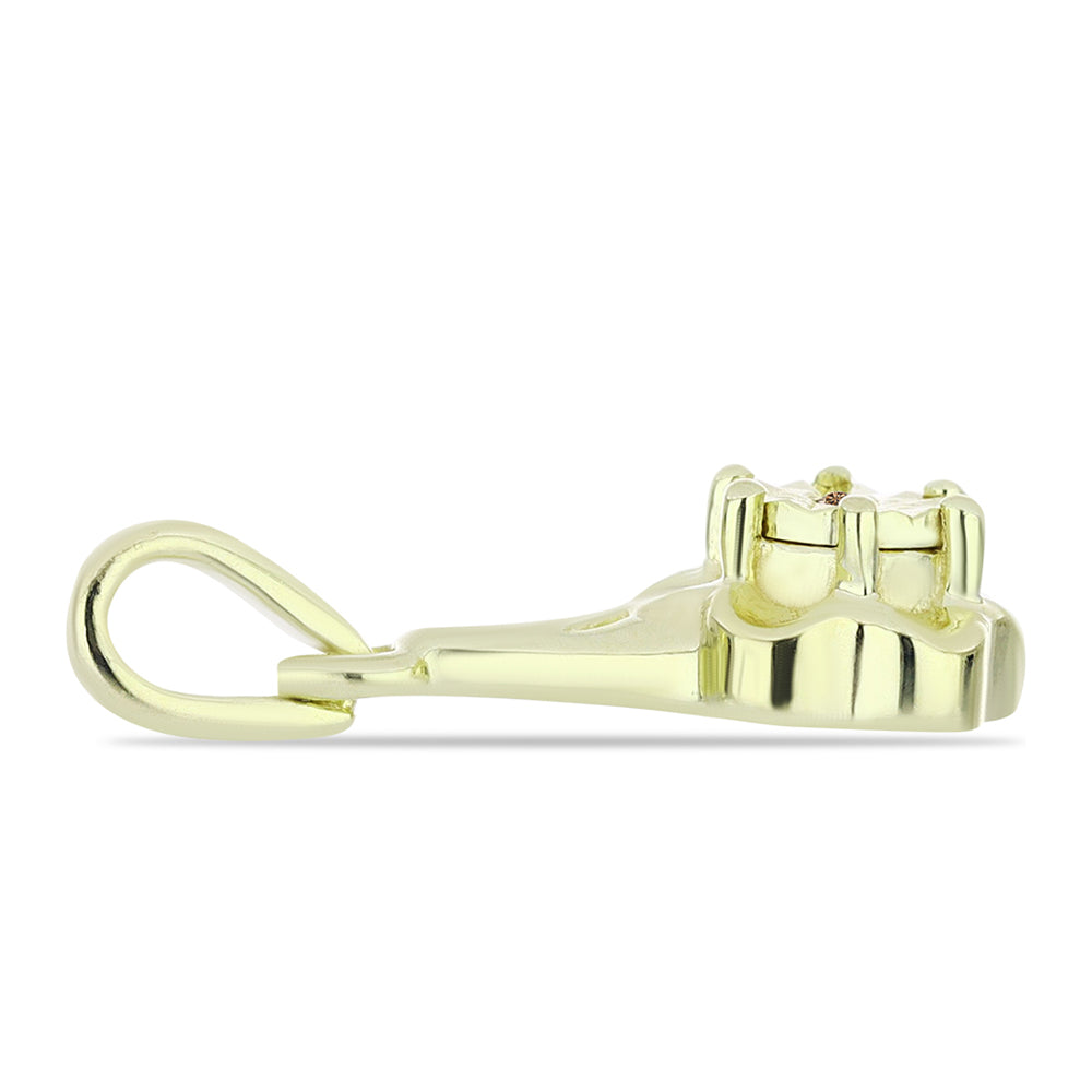 Pandantiv din Argint 925 Placat cu Aur ( 1.02 grame ) cu Diamant de culoarea Șampaniei 0.01 Carate
