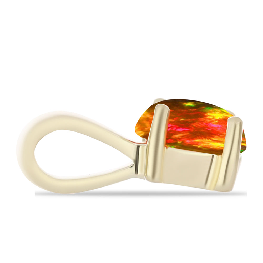 Pandantiv din Argint 925 Placat cu Aur ( 0.35 grame ) cu Opal de Foc American 0.18 Carate
