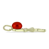 Pandantiv din Argint 925 Placat cu Aur ( 2.1 grame ) cu Perlă de apă dulce roșie 2.26 Carate