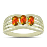 Inel din Argint 925 Placat cu Aur ( 2.63 grame ) cu Opal de Foc American 0.6 Carate