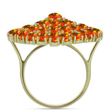 Inel din Argint 925 Placat cu Aur ( 8.74 grame ) cu Opal de Foc American 6.36 Carate