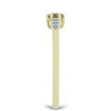 Inel din Argint 925 Placat cu Aur ( 1.93 grame ) cu Diamant de culoarea Șampaniei și Diamant Alb 0.24 Carate