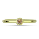 Inel din Argint 925 Placat cu Aur ( 1.79 grame ) cu Diamant de culoarea Șampaniei 0.12 Carate