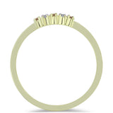 Inel din Argint 925 Placat cu Aur ( 1.33 grame ) cu Diamant de culoarea Șampaniei și Diamant Alb 0.09 Carate