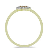 Inel din Argint 925 Placat cu Aur ( 1.74 grame ) cu Diamant de culoarea Șampaniei și Diamant Alb 0.29 Carate