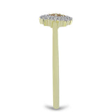 Inel din Argint 925 Placat cu Aur ( 1.74 grame ) cu Diamant de culoarea Șampaniei și Diamant Alb 0.29 Carate