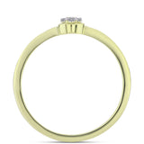 Inel din Argint 925 Placat cu Aur ( 1.86 grame ) cu Diamant de culoarea Șampaniei și Diamant Alb 0.07 Carate