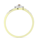 Inel din Argint 925 Placat cu Aur ( 2.34 grame ) cu Diamant de culoarea Șampaniei și Diamant Alb 0.11 Carate
