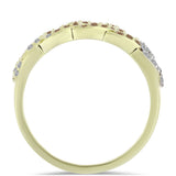 Inel din Argint 925 Placat cu Aur ( 2.94 grame ) cu Diamant de culoarea Șampaniei și Diamant Alb 0.36 Carate