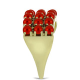 Inel din Argint 925 Placat cu Aur ( 4.47 grame ) cu Perlă de apă dulce roșie 3.76 Carate