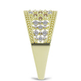 Inel din Argint 925 Placat cu Aur ( 3.26 grame ) cu Diamant de culoarea Șampaniei și Diamant Alb 0.2 Carate
