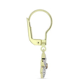 Cercei din Argint 925 Placat cu Aur ( 2.31 grame ) cu Diamant de culoarea Șampaniei și Diamant Alb 0.33 Carate