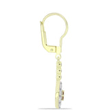 Cercei din Argint 925 Placat cu Aur ( 2.32 grame ) cu Diamant de culoarea Șampaniei și Diamant Alb 0.22 Carate