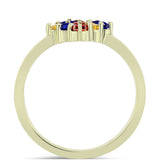 Inel din Argint 925 Placat cu Aur ( 2 grame ) cu Safir Rosebery Curcubeu 0.48 Carate