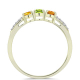 Inel din Argint 925 Placat cu Aur ( 2 grame ) cu Safir Rosebery Curcubeu și Topaz Alb 1.26 Carate