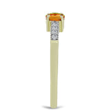 Inel din Argint 925 Placat cu Aur ( 2 grame ) cu Safir Rosebery Curcubeu și Topaz Alb 1.26 Carate