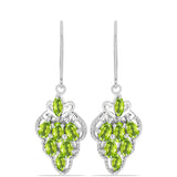 Cercei din Argint 925 ( 4.6 grame ) cu Peridot Changbai 3.06 Carate