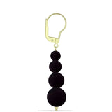 Cercei din Argint 925 Placat cu Aur ( 1.03 grame ) cu Onix Negru Suwar 24.7 Carate