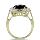 Inel din Argint 925 Placat cu Aur ( 3.48 grame ) cu Onix Negru Suwar și Topaz Alb 6.89 Carate