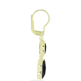 Cercei din Argint 925 Placat cu Aur ( 5.05 grame ) cu Onix Negru Suwar 6.66 Carate