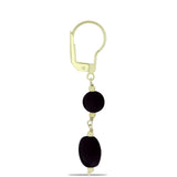 Cercei din Argint 925 Placat cu Aur ( 1.24 grame ) cu Onix Negru Suwar 8.39 Carate