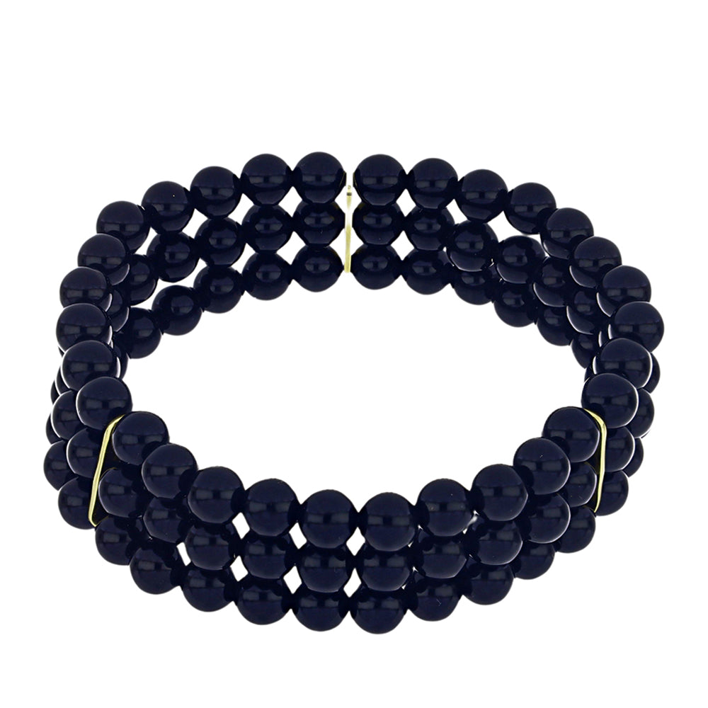 Brățară din Argint 925 Placat cu Aur ( 1.51 grame ) cu Onix Negru Suwar 147.47 Carate