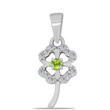 Pandantiv din Argint 925 ( 0.76 grame ) cu Peridot Changbai și Topaz Alb 0.12 Carate