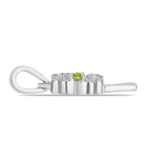 Pandantiv din Argint 925 ( 0.76 grame ) cu Peridot Changbai și Topaz Alb 0.12 Carate