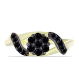 Inel din Argint 925 Placat cu Aur ( 2.02 grame ) cu Onix Negru Suwar 0.42 Carate