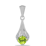 Pandantiv din Argint 925 ( 1.16 grame ) cu Peridot Changbai și Topaz Alb 0.71 Carate