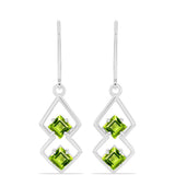 Cercei din Argint 925 ( 2.71 grame ) cu Peridot Changbai 1.51 Carate