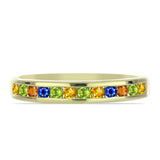 Inel din Argint 925 Placat cu Aur ( 1.92 grame ) cu Safir Rosebery Curcubeu 0.62 Carate