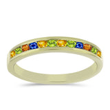 Inel din Argint 925 Placat cu Aur ( 1.92 grame ) cu Safir Rosebery Curcubeu 0.62 Carate