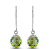 Cercei din Argint 925 ( 1.07 grame ) cu Peridot Changbai 2.62 Carate
