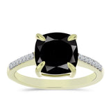 Inel din Argint 925 Placat cu Aur ( 2.27 grame ) cu Onix Negru Suwar și Topaz Alb 4.12 Carate