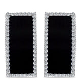 Cercei din Argint 925 Placat cu Aur ( 8.08 grame ) cu Onix Negru Suwar și Topaz Alb 11.07 Carate