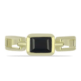 Inel din Argint 925 Placat cu Aur ( 3.18 grame ) cu Onix Negru Suwar 0.86 Carate