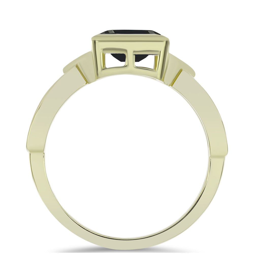 Inel din Argint 925 Placat cu Aur ( 3.18 grame ) cu Onix Negru Suwar 0.86 Carate