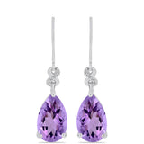 Cercei din Argint 925 ( 2.77 grame ) cu Ametist Rose de France și Topaz Alb 8.32 Carate
